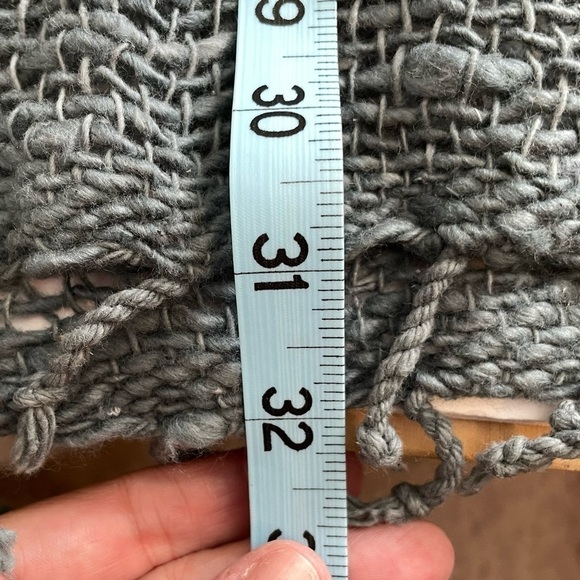 Marquet Free Weave Charcoal Scarf Shawl Hand Dyed Loose Knit Woven 100% Cotton - Picture 7 of 7